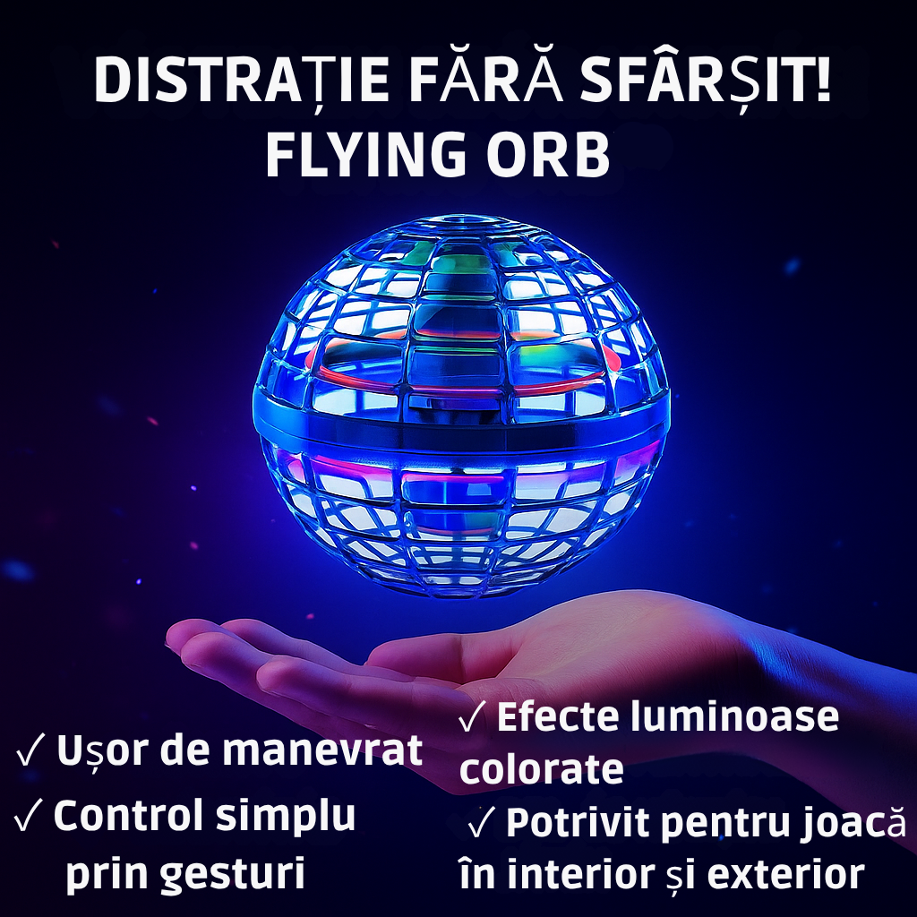 FlyBall – Mini Dron Plutitor cu Lumină LED și Senzor de Mișcare