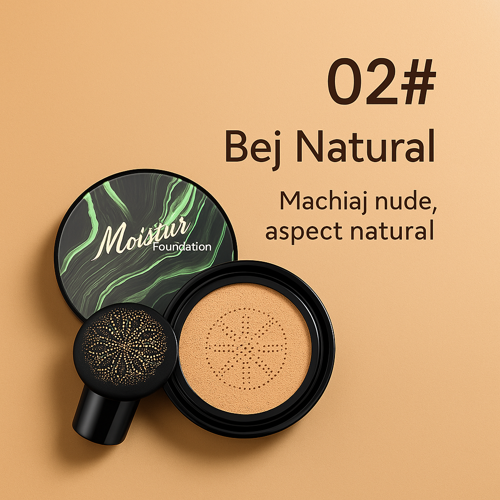DermaGlow - Fond de ten Air Cushion cu Pigmenți Minerali